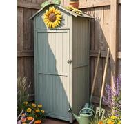 Armadietto portaoggetti da esterno, for l'organizzatore del capannone degli attrezzi in legno impermeabile nel patio del giardino, for riporre gli attrezzi for la pulizia del balcone del cortile(B)