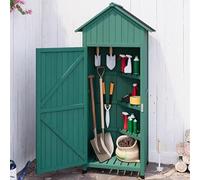 Armadietto portaoggetti da esterno, for l'organizzatore del capannone degli attrezzi in legno impermeabile nel patio del giardino, for riporre gli attrezzi for la pulizia del balcone del cortile(A)