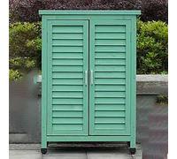 Armadietto portaoggetti da esterno in legno massello, capanno for attrezzi da giardino resistente alle intemperie, box da giardino impermeabile con serratura, organizer(D)