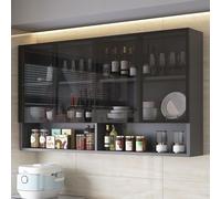 Armadietto portaoggetti da parete in legno massello per cucina e bagno, per balcone e WC, elegante organizer salvaspazio per la decorazione della casa