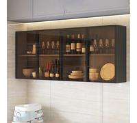 Armadietto portaoggetti da parete in vetro con maniglia nascosta per bagno, soggiorno, cucina, elegante e funzionale per la decorazione della casa e soluzioni salvaspazio