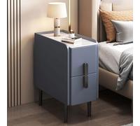 Armadietto portaoggetti in legno con doppio cassetto, gambe affusolate per camera da letto, soggiorno e corridoio