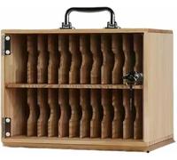Armadietto portaoggetti in legno trasparente, grande capacità, con serrature e chiavi con maniglie, adatto per scuole, fabbriche, uffici (48 piani)