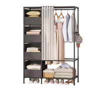 Armadietto portaoggetti per camera da letto 170x105x45 cm in armadio nero con 4