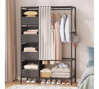 Armadietto portaoggetti per camera da letto 170x105x45 cm in armadio nero con 4