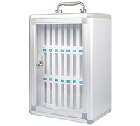 Armadietto Portaoggetti Per Telefono Cellulare 24/36/48/60 Slot Organizzatore Portaoggetti Per Armadio Porta Cellulare Fissato Al Muro In Lega Di Alluminio Con Serratura (Color : Silver, S : 24)