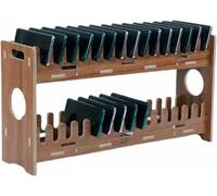 Armadietto portaoggetti per telefono cellulare con 30 griglie, in legno, aperto, robusto e durevole, semplice e bello, adatto per scuola, ufficio, fabbrica (41,4 x