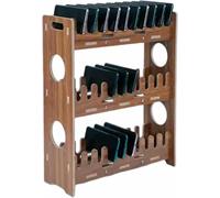 Armadietto portaoggetti per telefono cellulare con 30 griglie, in legno, aperto, robusto e durevole, semplice e bello, adatto per scuola, ufficio, fabbrica (41,4 x