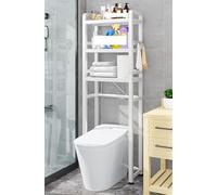 Armadietto portaoggetti sopra il WC, autoportante, in metallo, 2/3 ripiani, salvaspazio, per bagno e soggiorno, soluzioni eleganti sopra il WC