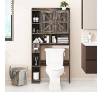Armadietto portaoggetti sopra il WC, con 2 porte e supporto per carta igienica, salvaspazio, per bagno, bagno, lavanderia