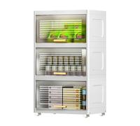 Armadietto portaoggetti stretto con ante e ruote, grande capacità, organizer verticale per cucina, soggiorno, camera da letto, corridoio