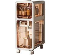 Armadietto portaoggetti stretto da bagno a 2/3/4/5 ripiani, organizer sottile per WC con cassetti in plastica trasparente, mobili da bagno salvaspazio per piccoli spazi