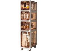 Armadietto portaoggetti stretto da bagno a 2/3/4/5 ripiani, organizer sottile per WC con cassetti in plastica trasparente, design salvaspazio per piccoli bagni