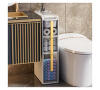 Armadietto portaoggetti verticale con cassetti trasparenti, organizer per bagno alto e sottile, con rotelle, porta carta igienica stretto in plastica per piccoli spazi
