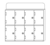 Armadietto Portatelefoni Parete In Acrilico Per Ufficio, Personale E Studenti - Organizzatore Verticale Per Telefoni Con Serratura Scomparti Multipli Per Aule Scolastiche(8 bits)