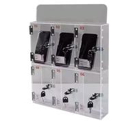 Armadietto Portatelefoni Parete In Acrilico Per Ufficio, Personale E Studenti - Organizzatore Verticale Per Telefoni Con Serratura Scomparti Multipli Per Aule Scolastiche(6 bits)