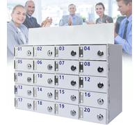 Armadietto portatile per telefono, con serratura, supporto per dispositivi mobili a 20 scomparti, stazione di ricarica sicura, ideale per uffici e scuole
