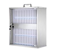 Armadietto portatile per telefono in acciaio inox, montaggio a parete, soluzione di archiviazione mobile compatta, design elegante per uso domestico e ufficio