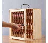Armadietto portatile per telefono, moderno in legno per insegnanti con serratura, soluzione di archiviazione mobile a 36 slot, elegante accessorio essenziale per aule e ufficio