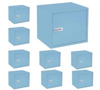 Armadietto portatile per telefono per la scuola, durevole, 9 scomparti con combinazione di chiavi, doppia serratura, blu, per studenti e personale