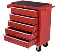 Armadietto portautensili mobile a 5 cassetti con carrello, resistente per officina, riparazione automatica e manutenzione