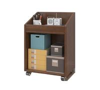 Armadietto raccoglitore sotto la scrivania in legno massello, mobile con ruota, armadietto per ufficio basso, libreria piccola scrivania armadio Ufficio(Bru