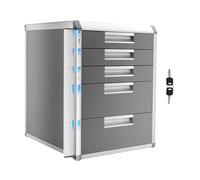 Armadietto richiudibile con 5 cassetti e serratura, cassetta portadocumenti in formato A4, per ufficio, casa e archivio, in metallo e MDF, portatile (35 x 31,5 x 40,5 cm)