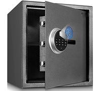 Armadietto Securi impermeabile ignifugo con blocco Finrprint e tastiera digitale programmabile, cassaforte in acciaio per casa, ufficio e hotel, ideale per documenti e oggetti di valore