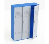 Armadietto shelf with 3 doors, blue/grey 1/18 American Diorama DT31871BLU7GREY