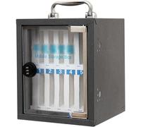 Armadietto sicuro per cellulare, con 12 scomparti, chiudibile a chiave, con maniglia, per aule e ufficio, colore: nero, ideale per scuole, spazi di lavoro e gestione sicura dei dispositivi