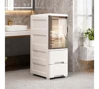 Armadietto sottile a 4 ripiani con rotelle, versatile, per bagno, cucina e ufficio, contenitore in plastica salvaspazio per una facile mobilità