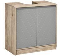 Armadietto Sottolavabo In Mdf Con Ritaglio Per Lavandino Con 2 Ante E 2 Mensole Regolabili, 60 X 30 X 60cm