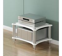 Armadietto stereo multimediale in legno a 4 livelli, torre HiFi per giradischi, mensola per console AV, spazio per centro intrattenimento, mensola angolare (60 x 48 x 85 cm, colore A)