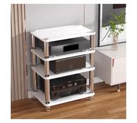 Armadietto Stereo Scaffalature Audiovisive Supporto Per Giradischi, Supporto Per Lettore Cd, Supporto Per Videoregistratore Stereo A 1, 2, 3 E 4 Livelli, Mobiletto Per Componenti Video, Supp