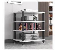 Armadietto Stereo Scaffalature Audiovisive Supporto Per Giradischi, Supporto Per Lettore, Rack Video A 4 Livelli, Supporto Per Console Stereo, Mobiletto Multimediale, Altoparlante, Amplifica