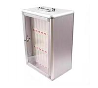 Armadietto trasparente con 36 scomparti, in lega di alluminio e acrilico, per aule, uffici, scuole e fabbriche, per organizzare e proteggere in modo sicuro i dispositivi (28 x 19,8 x 43,9 cm)