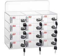 Armadietto Trasparente for Cellulari, Armadietto for Cellulari in Acrilico da 12/15/20/25/30 Slot, Cassetta di Sicurezza for Telefono a Parete con Chiavi for Ufficio, Scuola, Aula, Fabbrica ( Size : 1