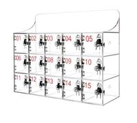 Armadietto Trasparente per Cellulare, Cassetta di Sicurezza per Chiavi, Cassetta di Sicurezza per Cellulare In Acrilico con Serrature e Chiavi Armadietto, per Fabbrica, Scuola, Azienda(15Slots)