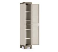 Armadio 1 Anta Excellence 4 Ripiani Regolabili Beige/Tortora 33x45x182 H Cm