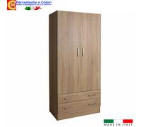 Armadio 2 ante 2 Cassetti Rovere armadietto appendiabiti corridoio Camera Letto