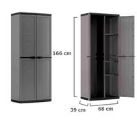 Armadio 2 ante portascope porta scope Armadietto in plastica con ripiani bagno a