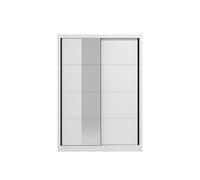 Armadio 2 ante scorrevoli "alba" con specchio bianco 155,2x59,8x215,7 cm