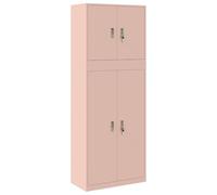Armadio 2 Pz Rosa 80 x 40 x 210 cm Acciaio Bloccabile | Acciaio resistente alla corrosione, serrature a camme, solo uso interno, montaggio richiesto, 20 kg per ripiano, compatibile