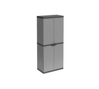 Armadio a 2 Ante - 3 Ripiani in Resina Riciclata, Montaggio Facile Senza Viti, Ideale per Interni ed Esterni, Campeggio - 68x40x165 cm Impermaebile