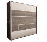 Armadio a 2 Ante Scorrevoli Moderno 180X200 Dotato di 4 Ripiani e 2 Tubi Appendiabiti Arredo Rovere e Rovere Chiaro AU13