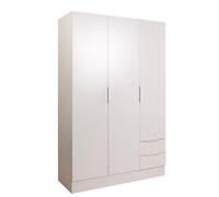 Armadio a 3 ante battenti e 2 cassetti PACIANO in laminato, LAP 119,3x184x46,3cm