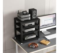 Armadio a 4 ripiani AV Ma da scrivania o rack piccolo Ste per cuffie amplificatore e lettore CD HiFi Sto Solut nero 45 cm di larghezza