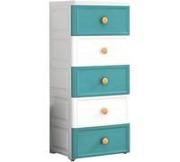 Armadio a 6 strati per bambini, larghezza 26 cm, armadio per ordinare vestiti e articoli vari, in misto blu, soluzione salvaspazio per la camera dei bambini