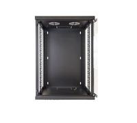 ARMADIO RACK 19'' 15 UNITA' NERO PER RETI LAN GIA' MONTATO ASSEMBLATO PARETE IT