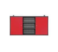 Jan Nowak Armadio a muro Armadietto Officina per Attrezzi in Metallo Parete perforata 2 scomparti Verniciatura a polvere 120 cm x 60 cm x 20 cm (Antracite-Rosso)
